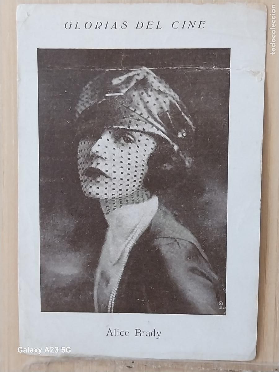 Coleccionismo cromos antiguos: ALICE BRADY GLORIAS CINE CROMO 11 SIN CHOCOLATES * 11.2X7.8CMS ORIGINAL