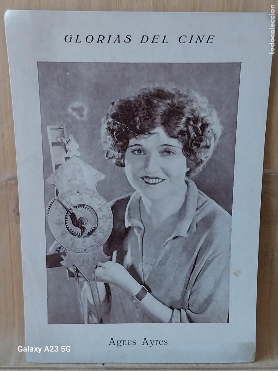 Coleccionismo cromos antiguos: AGNES AYRES GLORIAS CINE CROMO 8 CHOCOLATES ORTHI * 11.2X7.8CMS ORIGINAL