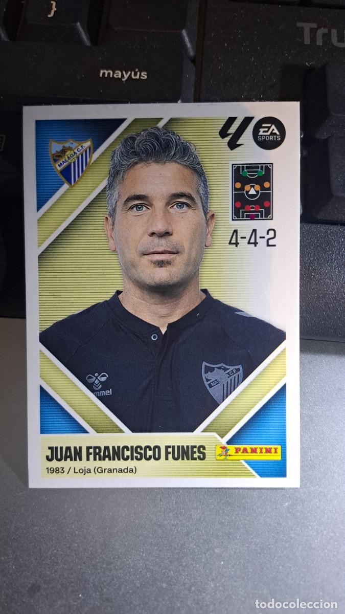Coleccionismo cromos antiguos: CROMO JUAN FRANCISCO FUNES 2 ENTRENADOR MALAGA LIGA 2026 2027 26 27 ESTE PANINI NUNCA PEGADO