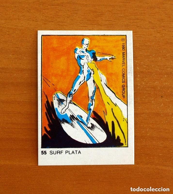 Coleccionismo cromos antiguos: Superh&eacute;roes - N&ordm; 55, Surf Plata - Marvel 1980 Comics Group - Chocolates Terrabusi - Nunca pegado