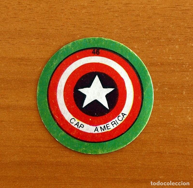 Coleccionismo cromos antiguos: Superh&eacute;roes - N&ordm; 46 Capit&aacute;n Am&eacute;rica, Escudo - Marvel 1980 - Chocolates Terrabusi - Nunca pegado