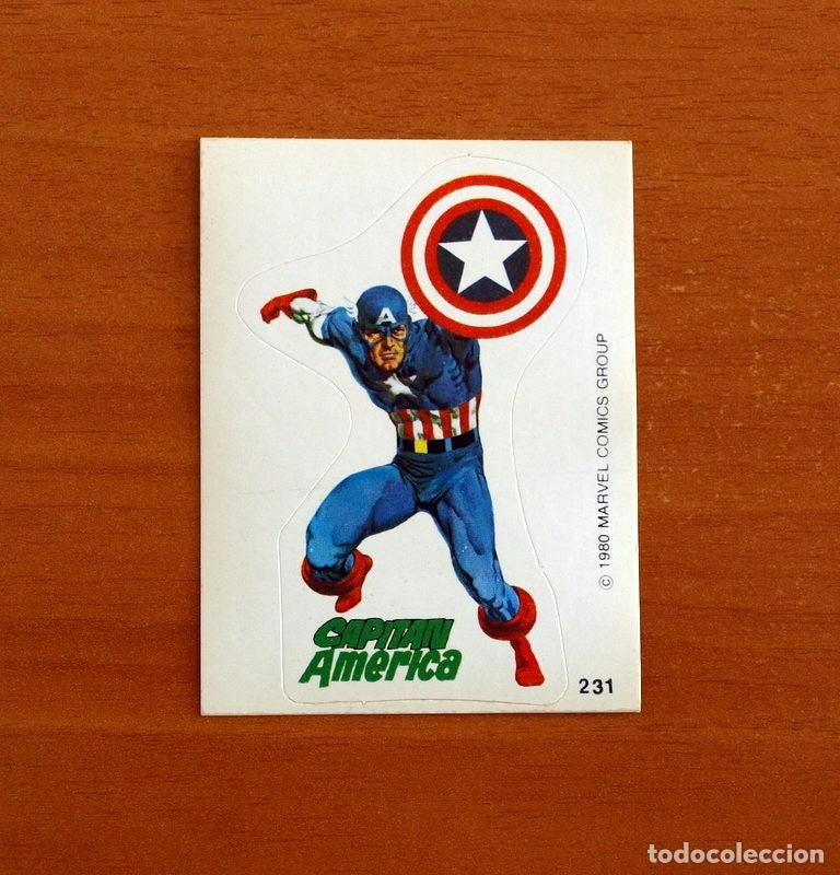 Colecionismo Cromos antigos: Superh&eacute;roes - N&ordm; 231 Capit&aacute;n Am&eacute;rica - Marvel 1980 Comics Group- Chocolates Terrabusi - Nunca pegado