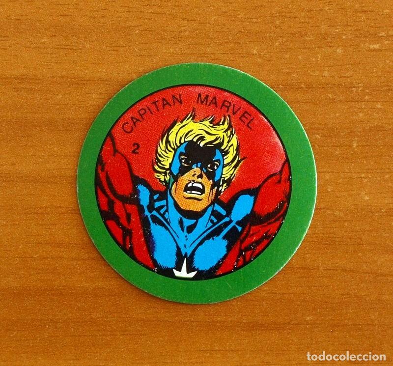 Collectable Antique Stickers: Superh&eacute;roes - N&ordm; 2 Capit&aacute;n Marvel - Marvel 1980 Comics Group - Chocolates Terrabusi - Nunca pegado