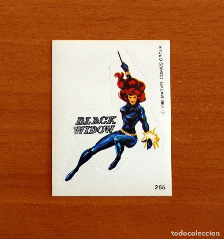 Colecionismo Cromos antigos: Superh&eacute;roes - N&ordm; 255 Black Widow, Viuda Negra-Marvel 1980 Comics Group-Choco Terrabusi-Nunca pegado