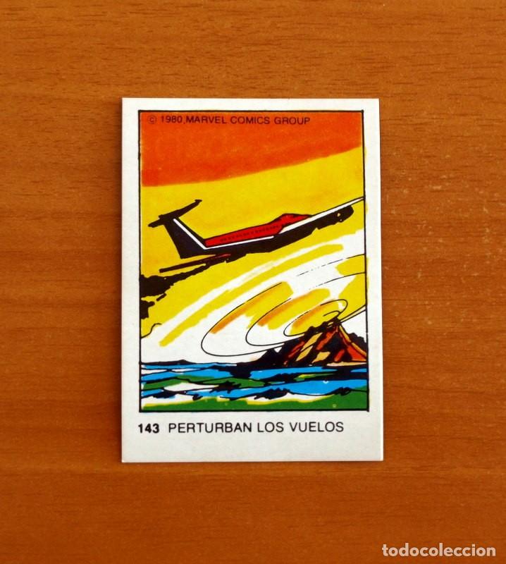 Coleccionismo cromos antiguos: Superh&eacute;roes-N&ordm; 143 Perturban los vuelos -Marvel 1980 Comics Group -Chocolates Terrabusi-Nunca pegado