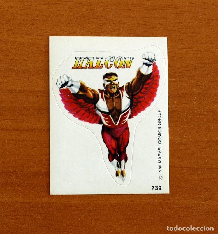 Collectable Antique Stickers: Superh&eacute;roes - N&ordm; 239 Halc&oacute;n - Marvel 1980 Comics Group - Chocolates Terrabusi - Nunca pegado