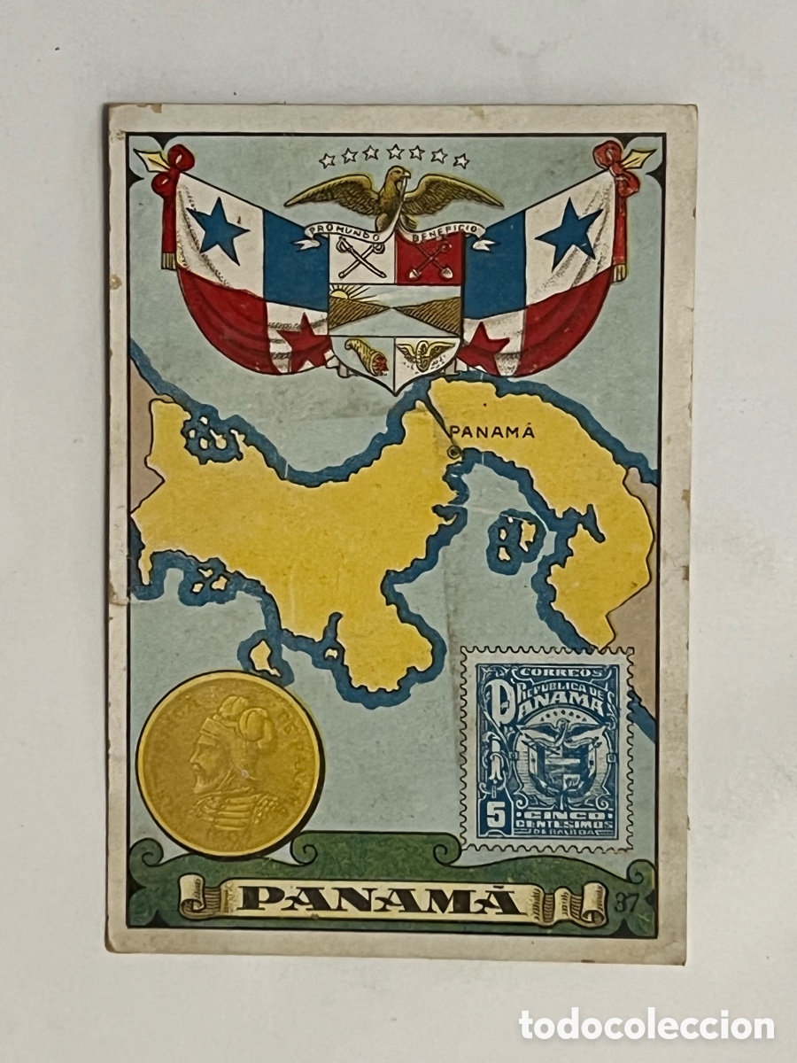 Collectionnisme Cartes &agrave; collectionner anciennes: PANAM&Aacute;. Cromo No.37, CHOCOLATES PE&Ntilde;AGOLOSA, Castell&oacute;n