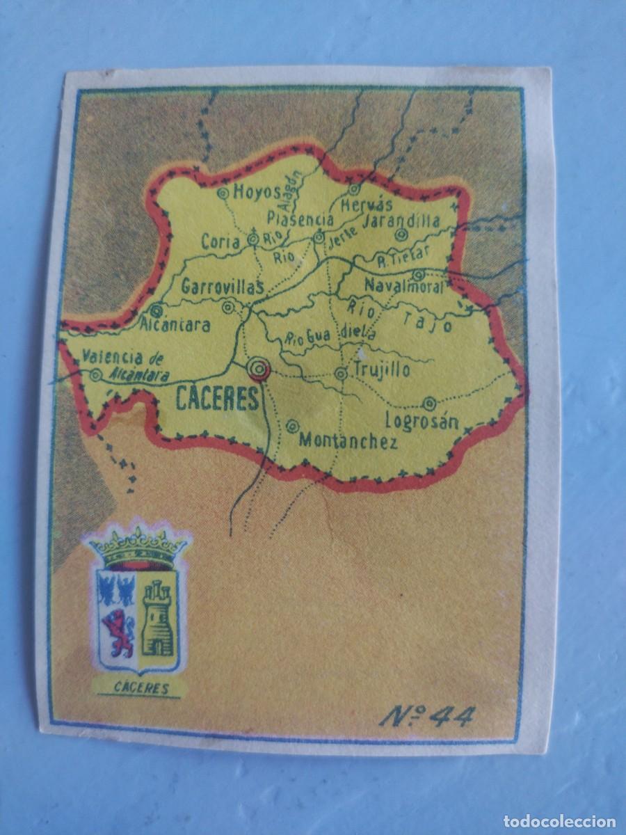 Coleccionismo cromos antiguos: Cromo Caceres del album MAPAS PROVINCIAS DE ESPA&Ntilde;A. Caramelos La Fuensanta. A&ntilde;os 30-40
