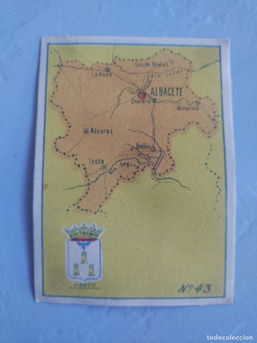 Coleccionismo cromos antiguos: Cromo Albacete del album MAPAS PROVINCIAS DE ESPA&Ntilde;A. Caramelos La Fuensanta. A&ntilde;os 30-40