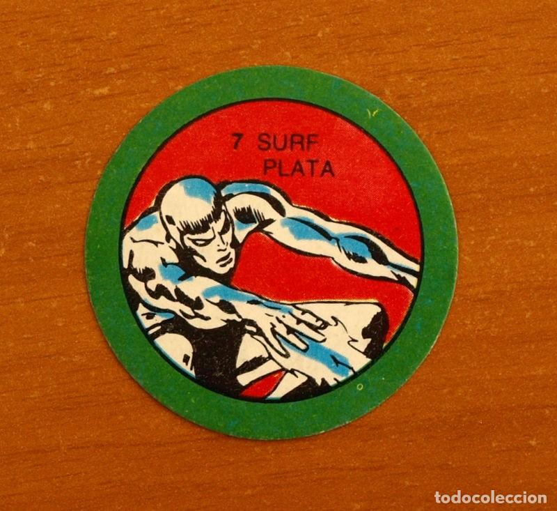 Coleccionismo cromos antiguos: Superh&eacute;roes - N&ordm; 7 Surf Plata - Marvel 1980 Comics Group - Chocolates Terrabusi - Nunca pegado