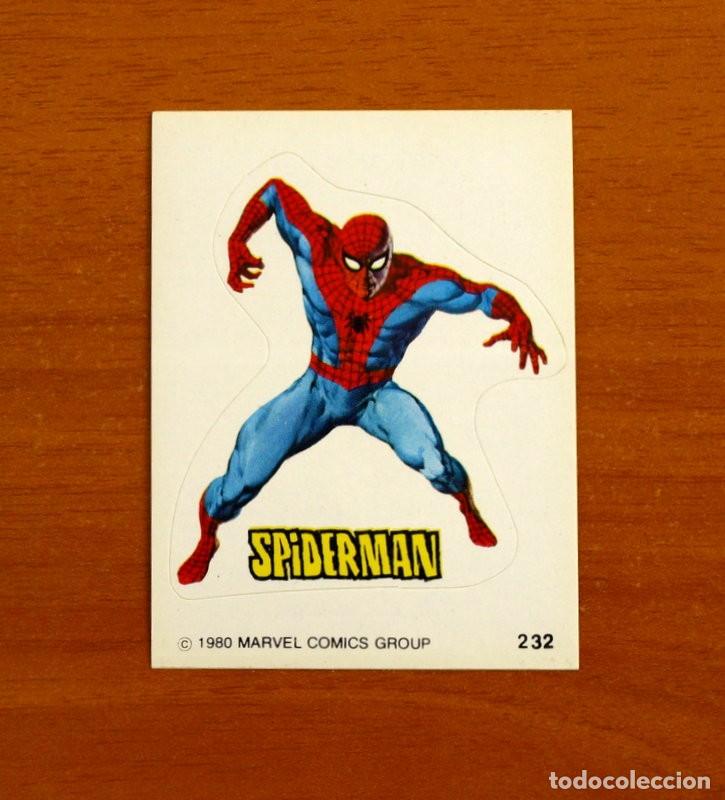 Collectable Antique Stickers: Superh&eacute;roes - N&ordm; 232 Spiderman - Marvel 1980 Comics Group - Chocolates Terrabusi - Nunca pegado