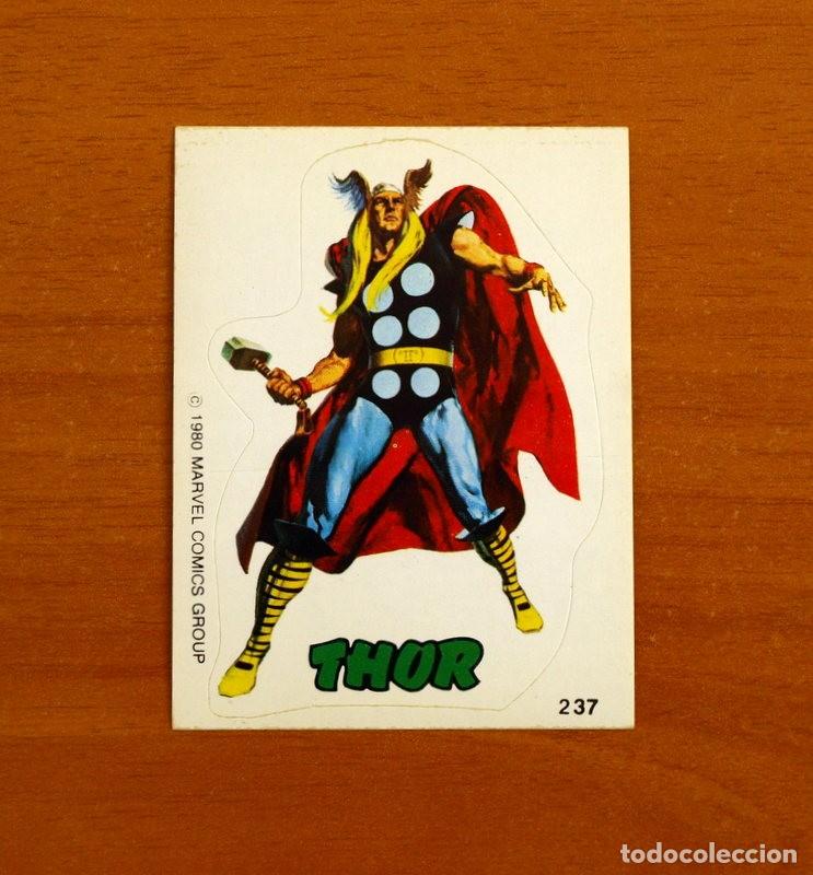 Collectable Antique Stickers: Superh&eacute;roes - N&ordm; 237, Thor - Marvel 1980 - Chocolates Terrabusi - Nunca pegado