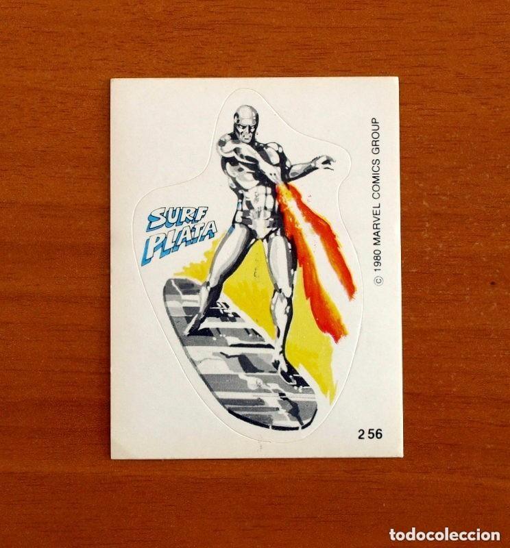 Sammeln alte Sammelbilder: Superh&eacute;roes - N&ordm; 256 Surf Plata - Marvel 1980 Comics Group - Chocolates Terrabusi - Nunca pegado