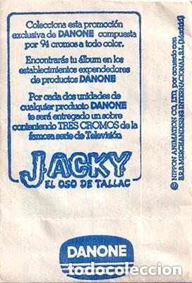Coleccionismo cromos antiguos: Sobre cromo Jacky el oso de tallac con sus tres cromos nuevos