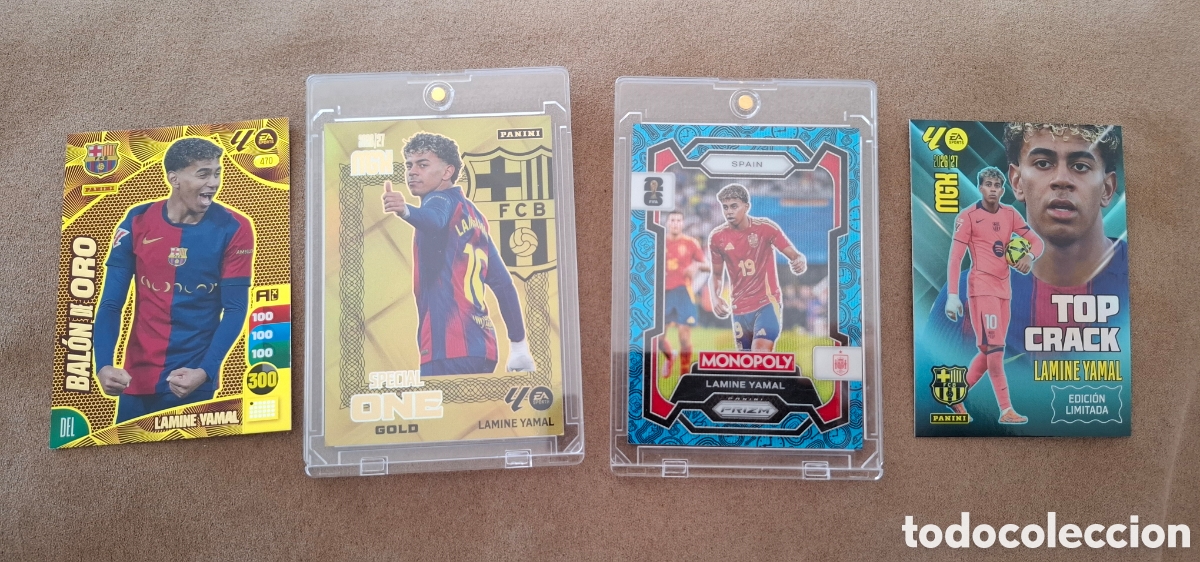 Coleccionismo cromos antiguos: Lamine Yamal: 4 Cromos Panini monopoly megacracks