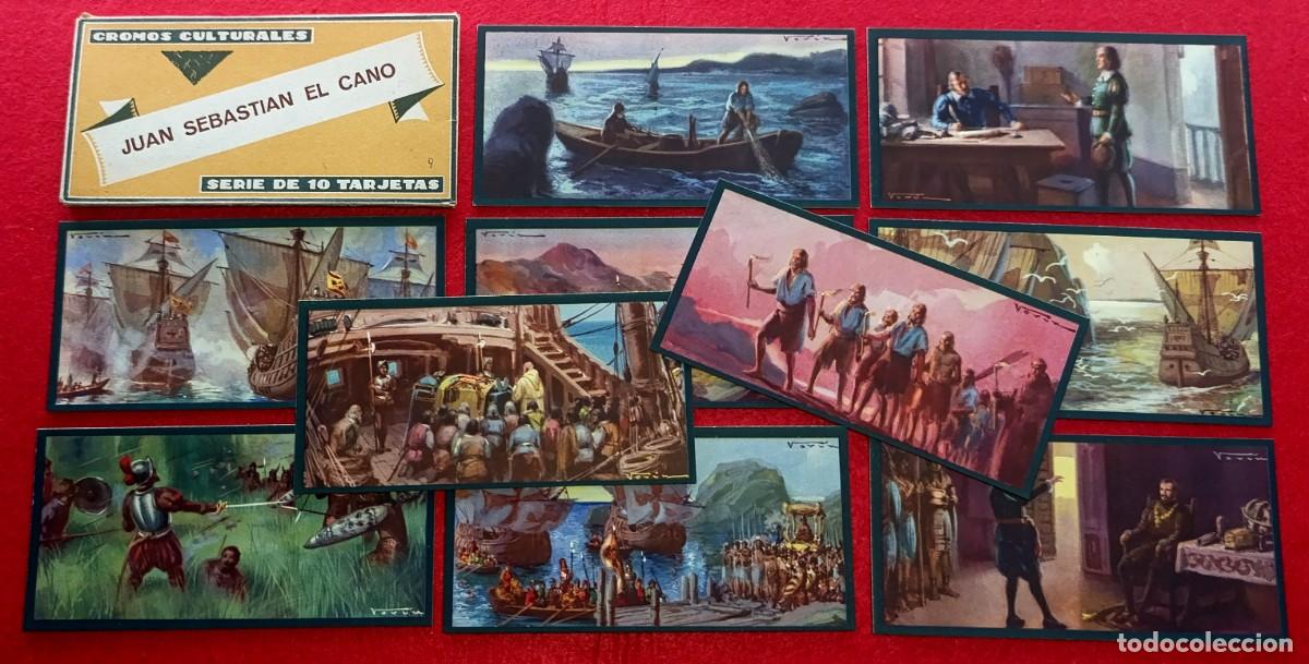 Coleccionismo cromos antiguos: Juan Sebastian Elcano - Cromos culturales - Completo - Ediciones Barsal Bargu&ntilde;o y Salvat