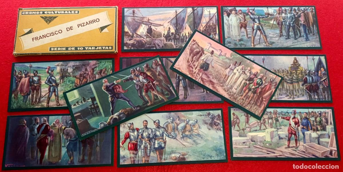 Coleccionismo cromos antiguos: Francisco de Pizarro - Cromos culturales - Completo - Ediciones Barsal Bargu&ntilde;o y Salvat