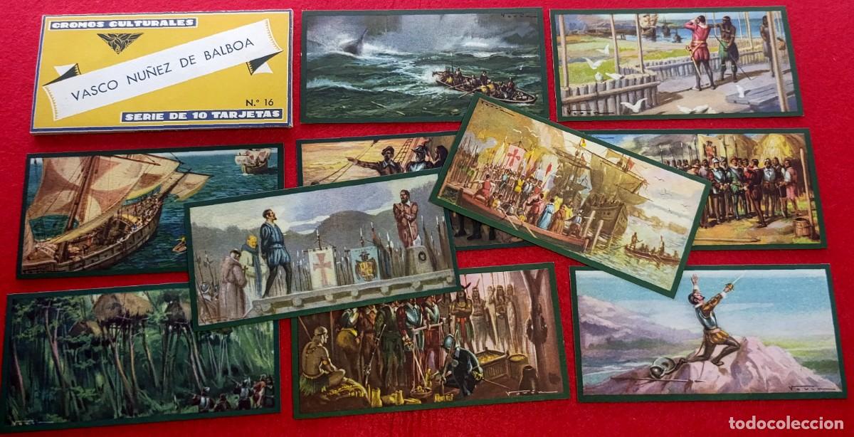 Coleccionismo cromos antiguos: Vasco Nu&ntilde;ez de Balboa - Cromos culturales n&ordm; 16 - Completo - Ediciones Barsal Bargu&ntilde;o y Salvat