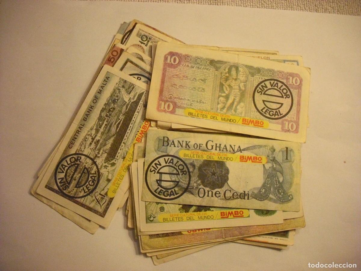 Colecionismo Cromos antigos: BILLETES DEL MUNDO BIMBO, LOTE DE 40 BILLETES/CROMOS