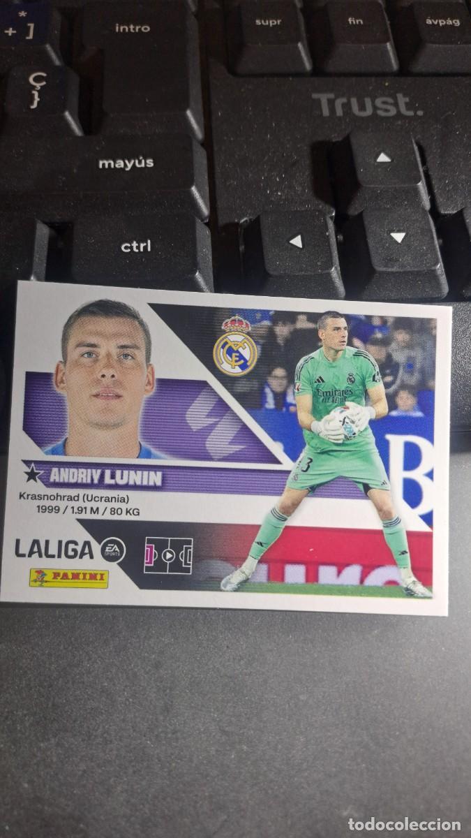 Coleccionismo cromos antiguos: CROMO LUNIN 4 REAL MADRID LIGA 2026 2027 26 27 ESTE PANINI NUNCA PEGADO