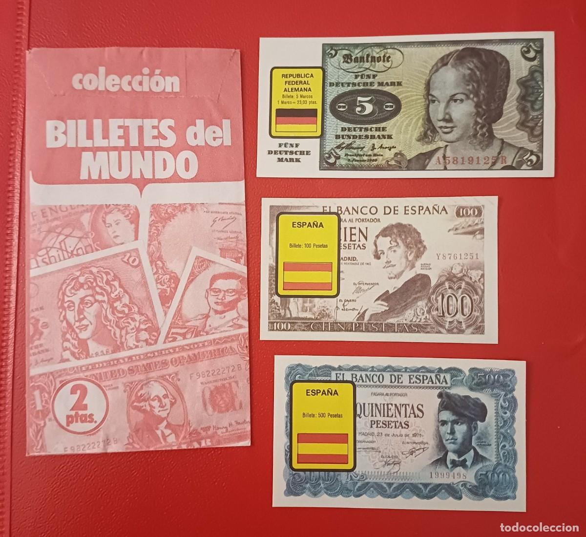 Coleccionismo cromos antiguos: sobre cromos abierto mas 3 cromos Billetes del mundo