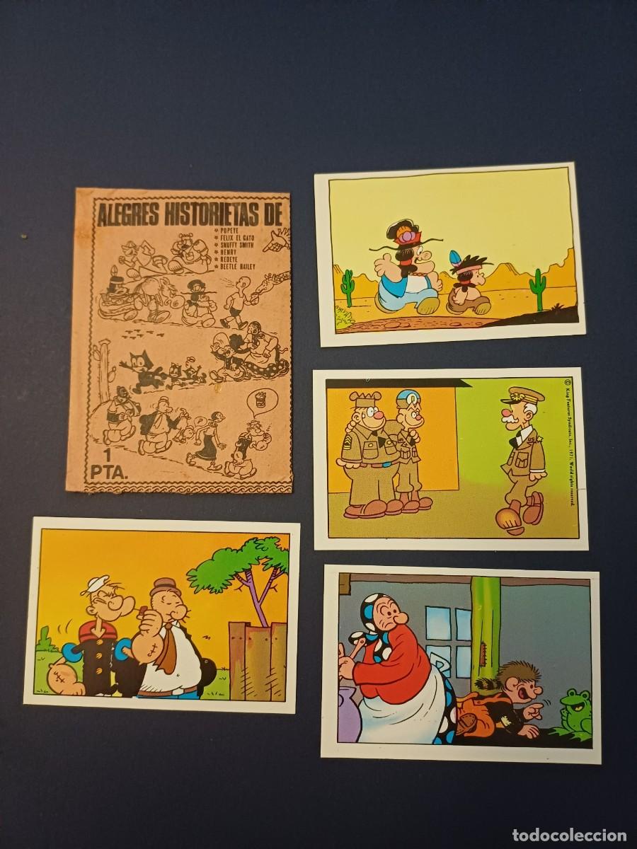 Coleccionismo cromos antiguos: sobre cromos abierto mas 4 cromos alegres historietas de popeye, Felix el gato,etc.