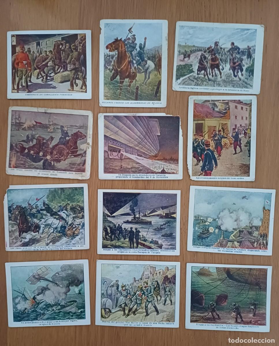 Coleccionismo cromos antiguos: 17 cromos antiguos de La guerra europea