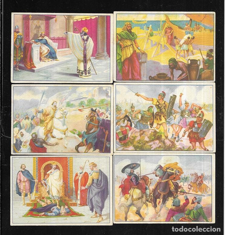 Coleccionismo cromos antiguos: Cromo. Historia de Espa&ntilde;a Serie I n&ordm;s 1,9,13,16,21,23. Col. de 48 cromos. Jaime Boix
