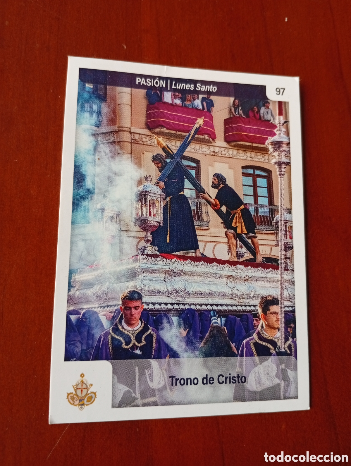 Coleccionismo cromos antiguos: CROMO SEMANA SANTA TARJETA HOLY CARDS MALAGA N &ordm; 97 PASION - LUNES SANTO - TRONO DE CRISTO
