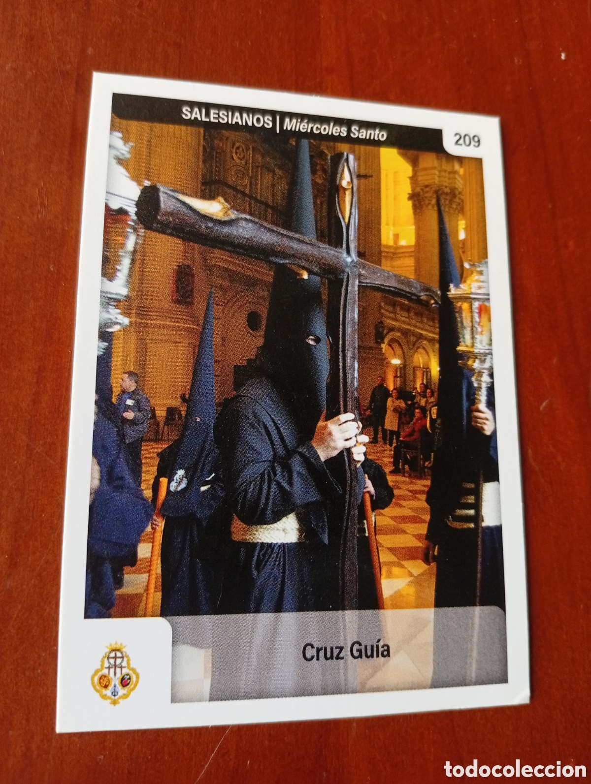 Coleccionismo cromos antiguos: CROMO SEMANA SANTA TARJETA HOLY CARDS MALAGA N &ordm; 209 SALESIANOS - MIERCOLES SANTO - CRUZ GUIA