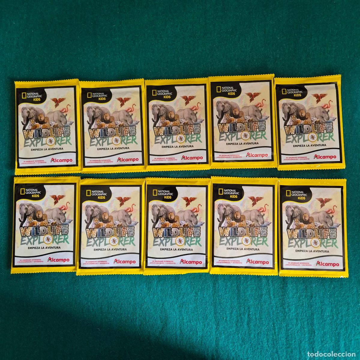 Coleccionismo cromos antiguos: 10 sobres national geographic kids ALCAMPO