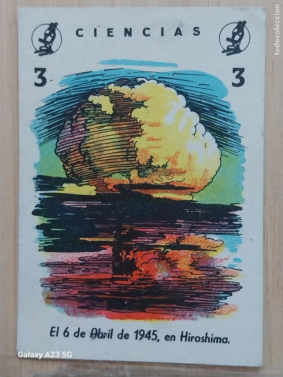 Coleccionismo cromos antiguos: HIROSHIMA BOMBA CROMO CARTA 3 CIENCIAS A&Ntilde;OS 60 7.5X5.2 CMS ORIGINAL