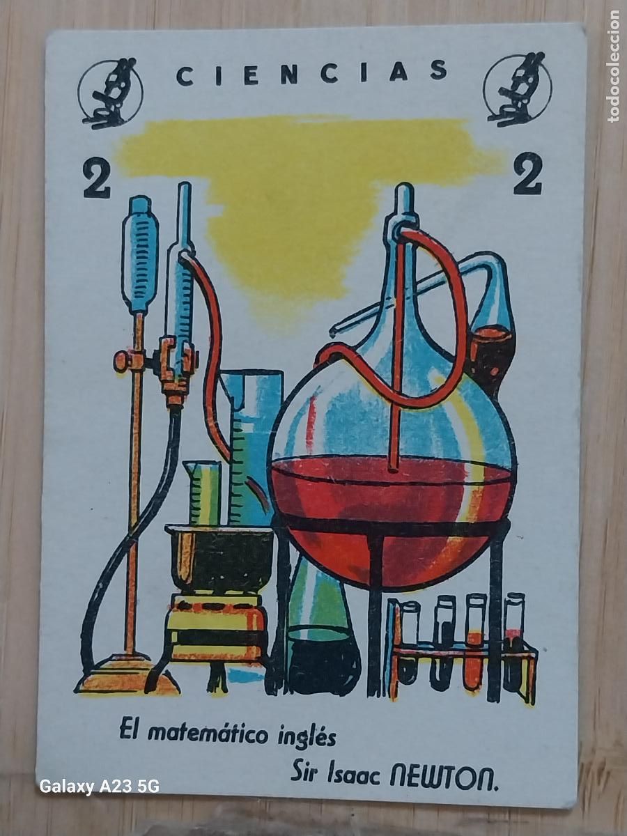 Coleccionismo cromos antiguos: NEWTON ISAAC CROMO CARTA 2 CIENCIAS A&Ntilde;OS 60 7.5X5.2 CMS ORIGINAL