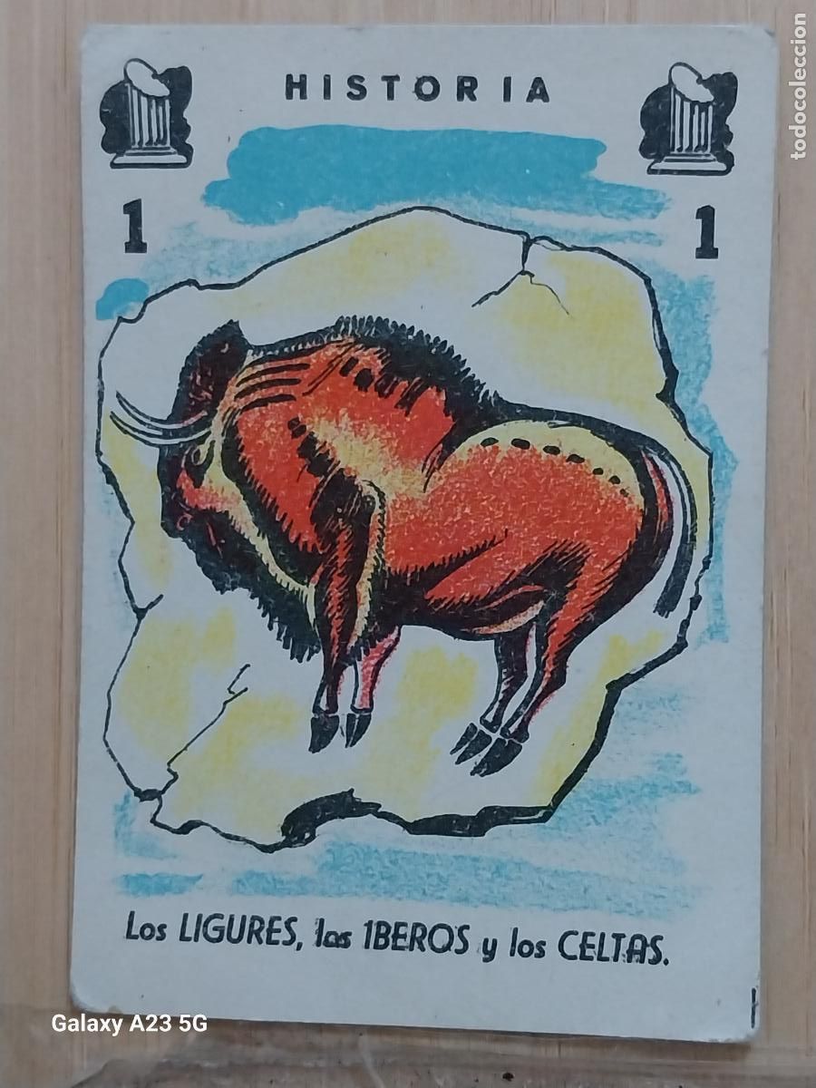 Coleccionismo cromos antiguos: IBEROS CELTAS BISONTE CROMO CARTA 1 HISTORIA A&Ntilde;OS 60 7.5X5.2 CMS ORIGINAL