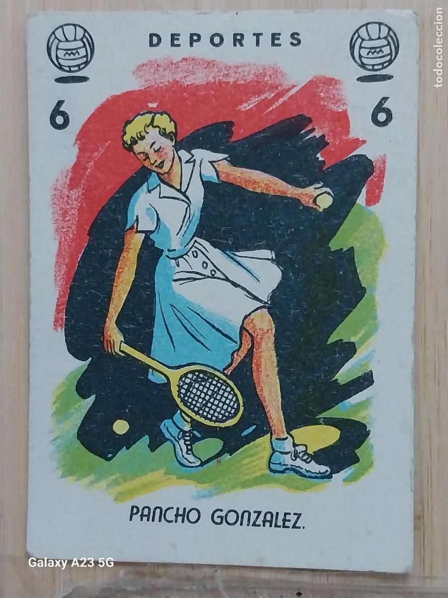 Coleccionismo cromos antiguos: PANCHO GONZALEZ TENIS CROMO CARTA 6 DEPORTES A&Ntilde;OS 60 7.5X5.2 CMS ORIGINAL