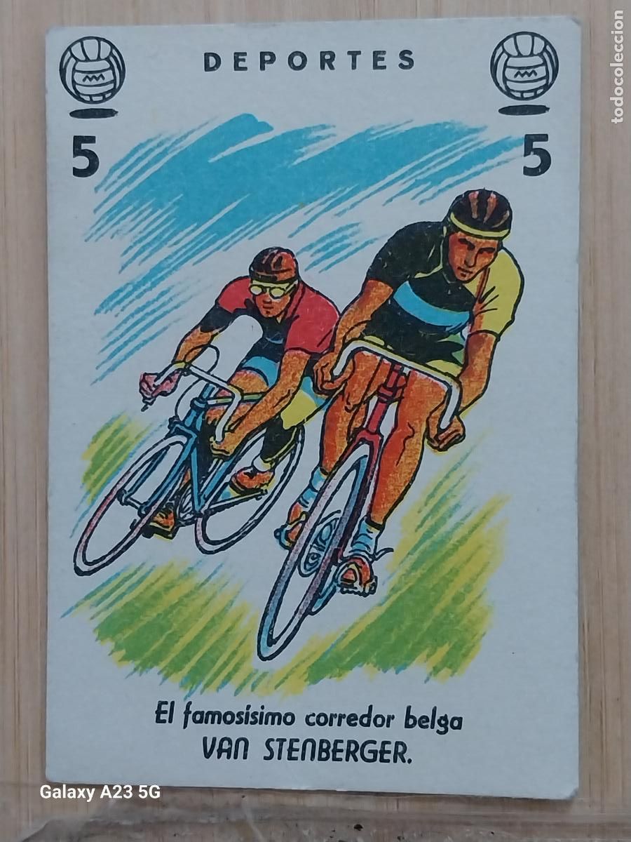 Coleccionismo cromos antiguos: VAN STENBERGER CICLISMO CROMO CARTA 5 DEPORTES A&Ntilde;OS 60 7.5X5.2 CMS ORIGINAL
