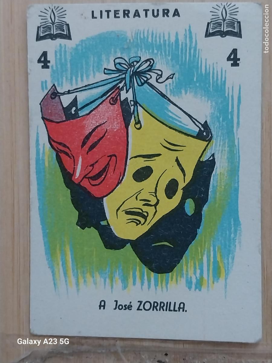 Coleccionismo cromos antiguos: JOSE ZORRILLA CROMO CARTA 4 LITERATURA A&Ntilde;OS 60 7.5X5.2 CMS ORIGINAL