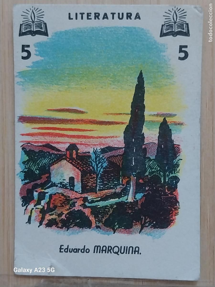 Coleccionismo cromos antiguos: EDUARDO MARQUINA CROMO CARTA 5 LITERATURA A&Ntilde;OS 60 7.5X5.2 CMS ORIGINAL