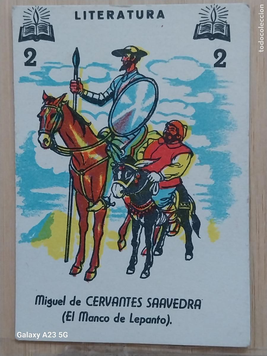 Coleccionismo cromos antiguos: QUIJOTE CERVANTES CROMO CARTA 2 LITERATURA A&Ntilde;OS 60 7.5X5.2 CMS ORIGINAL