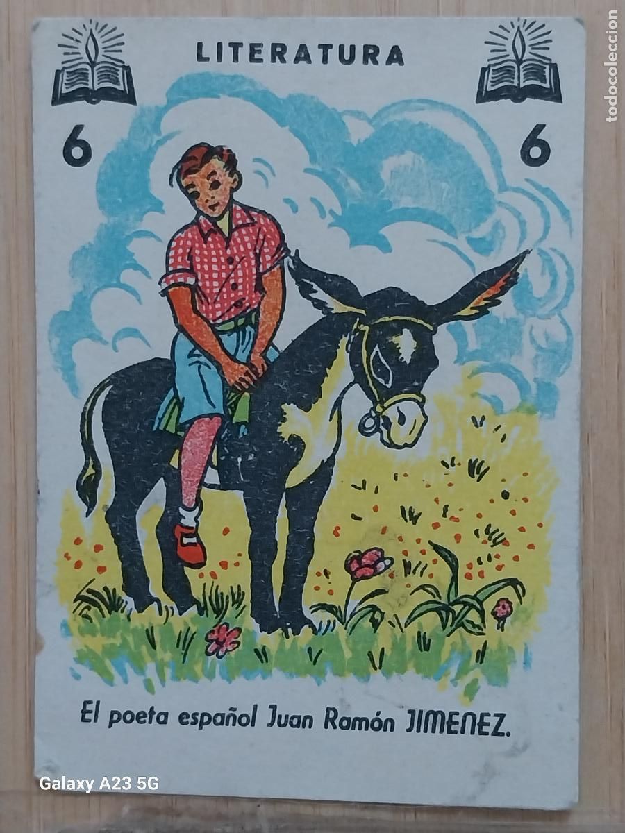 Coleccionismo cromos antiguos: JUAN RAMON JIMENEZ CROMO CARTA 6 LITERATURA A&Ntilde;OS 60 7.5X5.2 CMS ORIGINAL