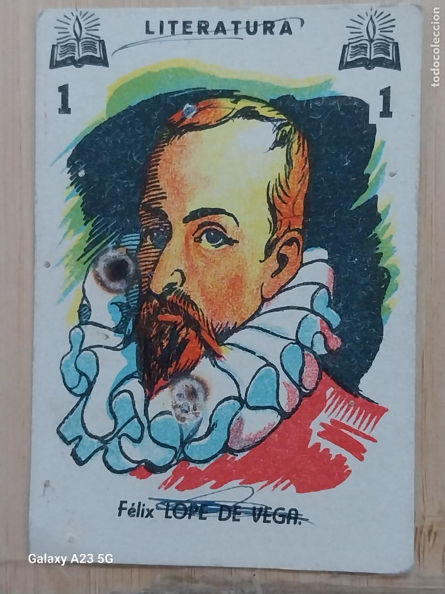 Coleccionismo cromos antiguos: LOPE DE VEGA CROMO CARTA 1 LITERATURA A&Ntilde;OS 60 7.5X5.2 CMS ORIGINAL