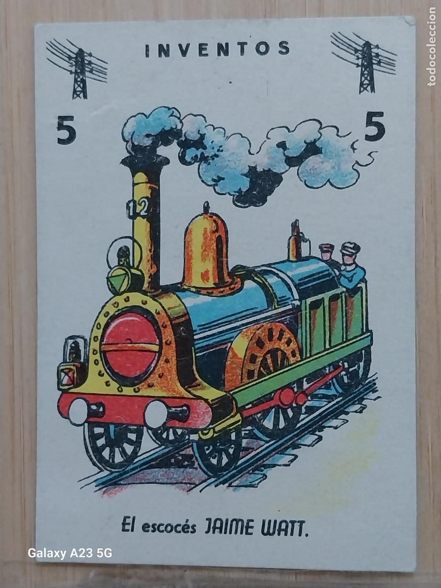 Coleccionismo cromos antiguos: JAIME WATT FERROCARRIL CROMO CARTA 5 INVENTOS A&Ntilde;OS 60 7.5X5.2 CMS ORIGINAL