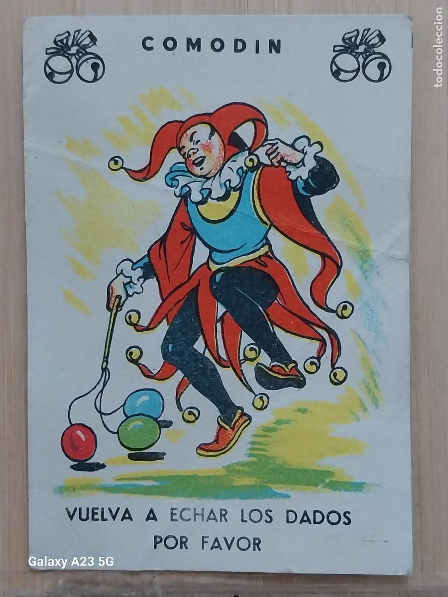 Coleccionismo cromos antiguos: COMODIN ECHAR DADOS CROMO CARTA A&Ntilde;OS 60 7.5X5.2 CMS ORIGINAL