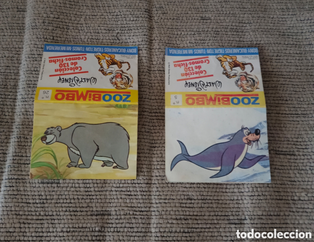 Coleccionismo cromos antiguos: 2 cromos zoo bimbo N&deg; 5 y N&deg; 26