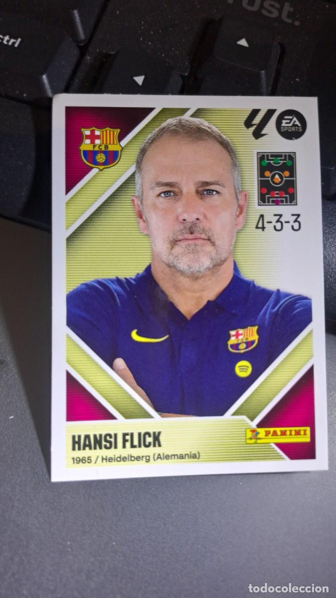 Coleccionismo cromos antiguos: CROMO HANSI FLICK 2 ENTRENADOR BARCELONA LIGA 2026 2027 26 27 ESTE PANINI NUNCA PEGADO