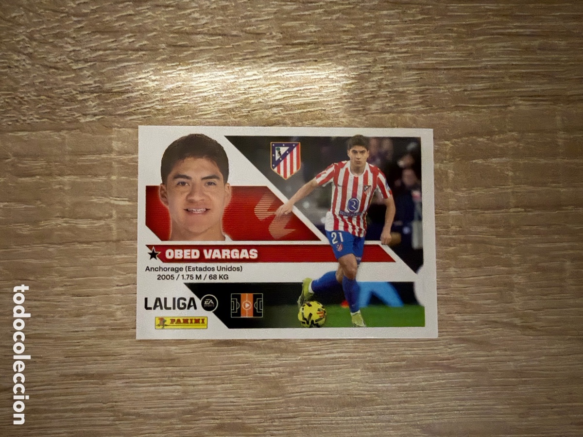 Coleccionismo cromos antiguos: 14B OBED VARGAS LIGA ESTE EDICIONES ESTE 2026 2027 26 27 ATL&Eacute;TICO DE MADRID