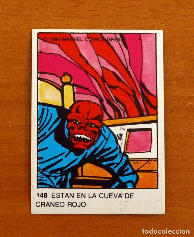 Collectable Antique Stickers: Superh&eacute;roes - N&ordm; 148 Craneo Rojo - Marvel 1980 - Chocolates Terrabusi - Nunca pegado