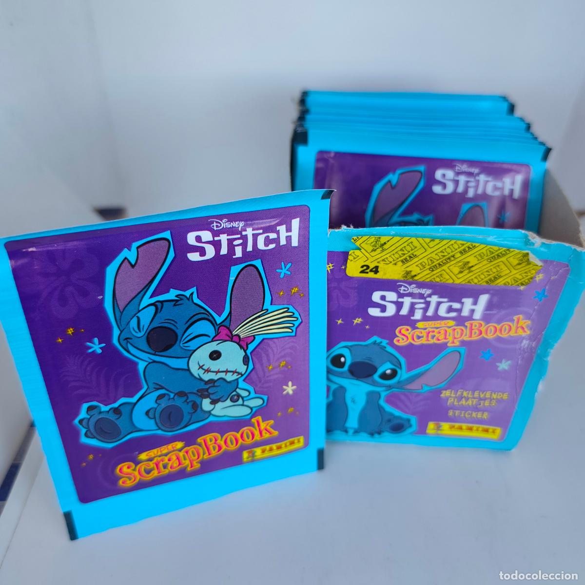 Coleccionismo cromos antiguos: Cajita con 45 sobres STITCH DISNEY SUPER SCRAPBOOK panini