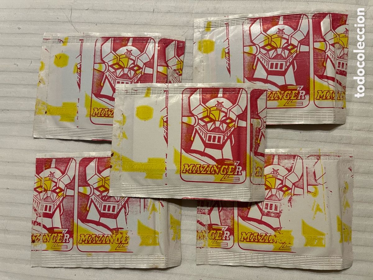 Coleccionismo cromos antiguos: 5 sobres sin abrir mazinger z