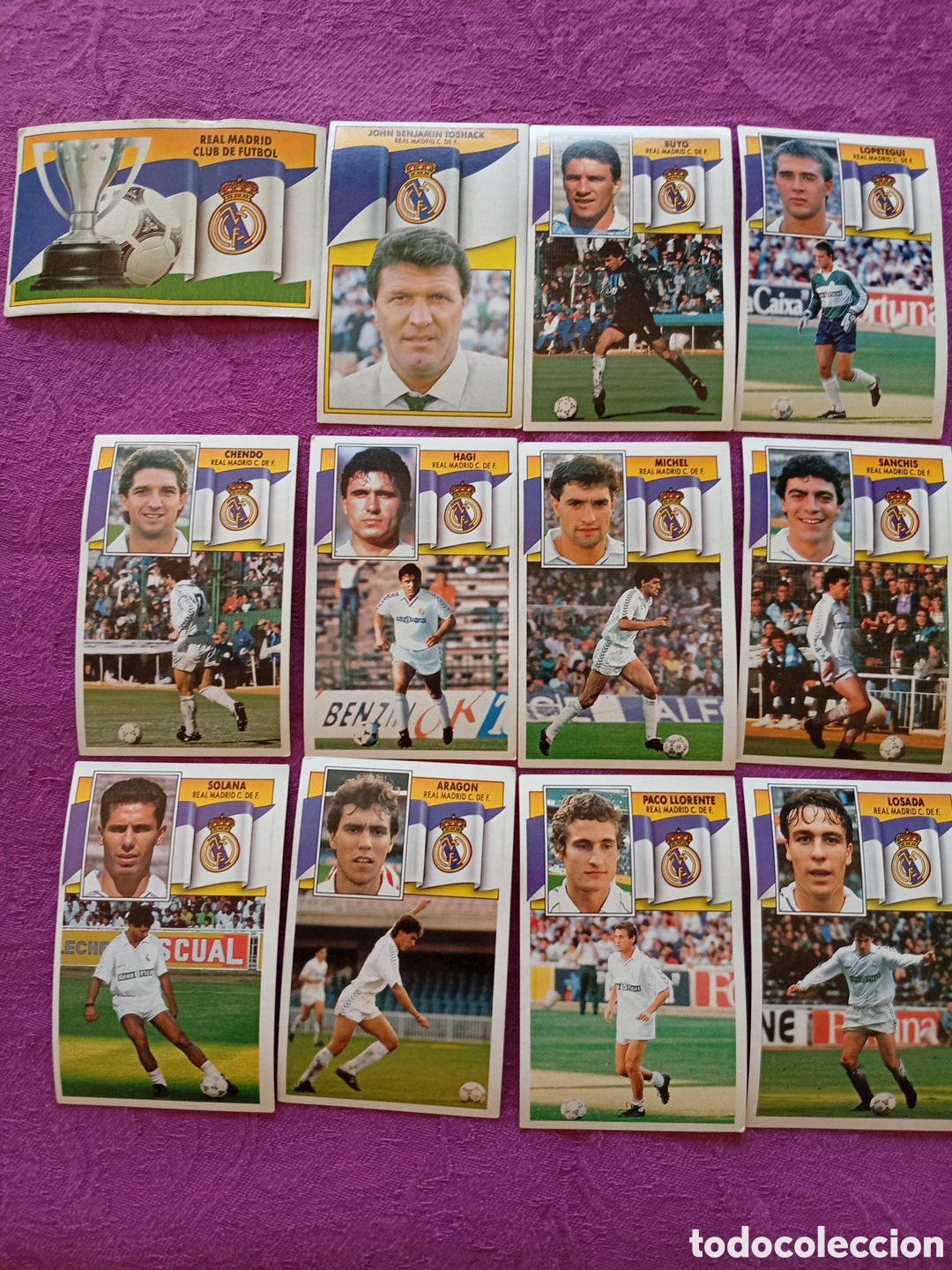 Colecionismo Cromos antigos: 12 cromos liga este 90/91 real Madrid